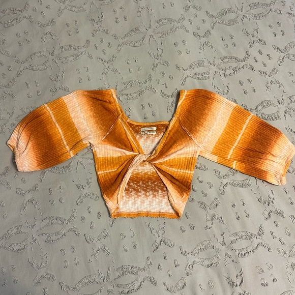 Urban Outfitters Tops - UO Women’s Top - Orange Striped Deep V Neck Lena